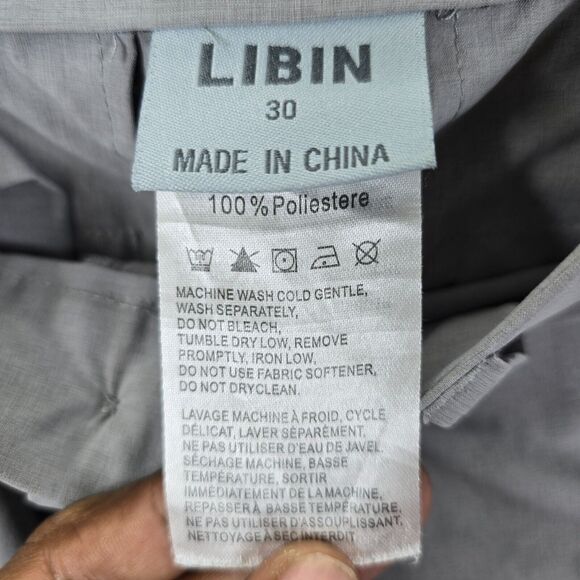 Libin Men's Gray Chino Golf Performance Pants Size 30 x 30 - Picture 7 of 10